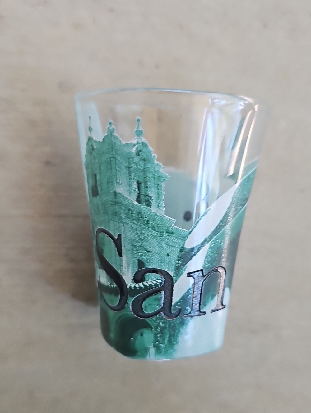 San Diego California Decorative Green Glass Shot Cup Barware Drink Whale SD